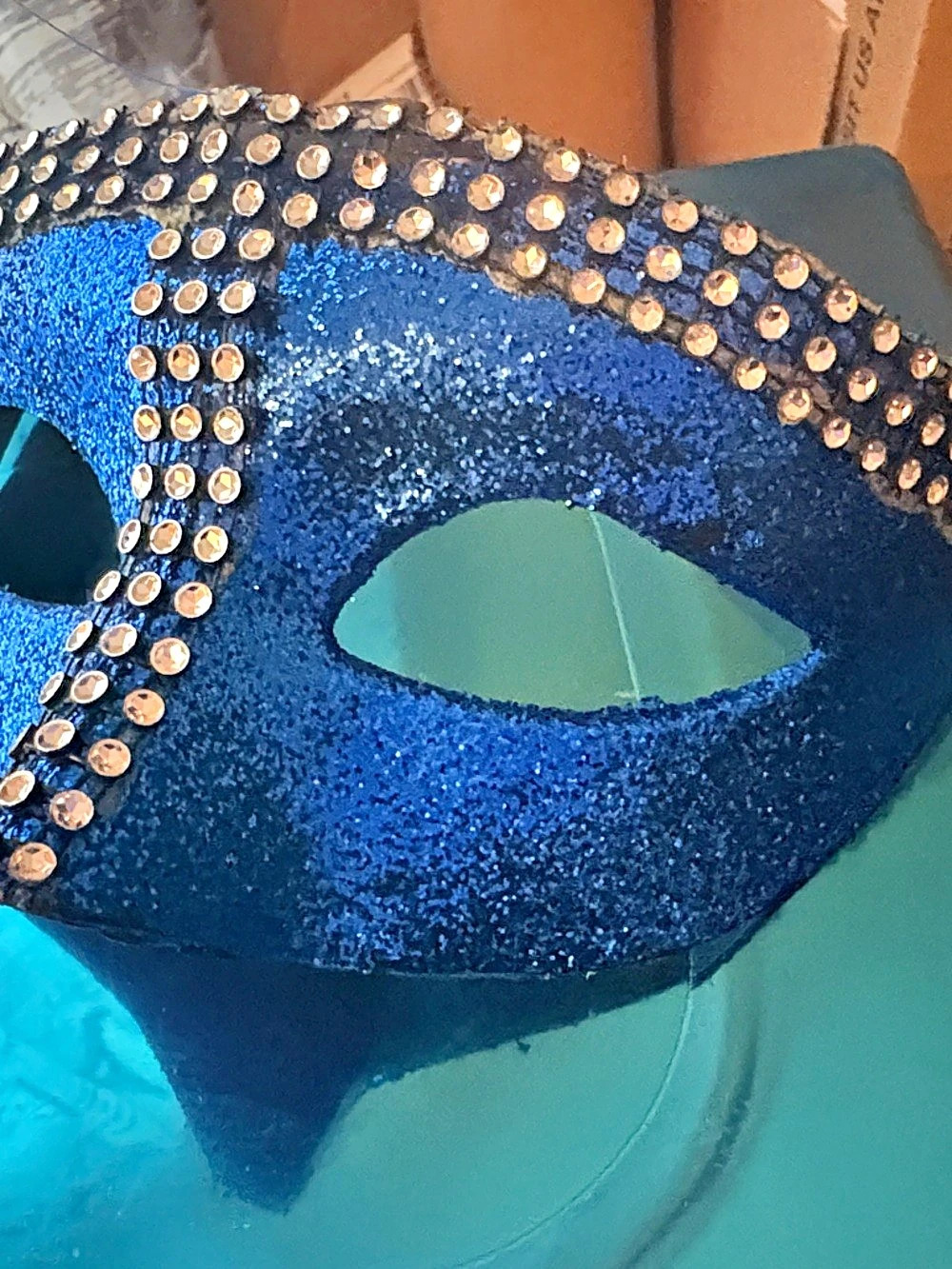 Blue Embellished Face Mask Like New